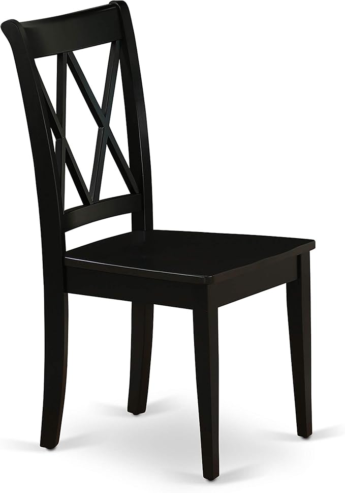 East West Furniture CLC-BLK-W Clarksville Dining Chairs