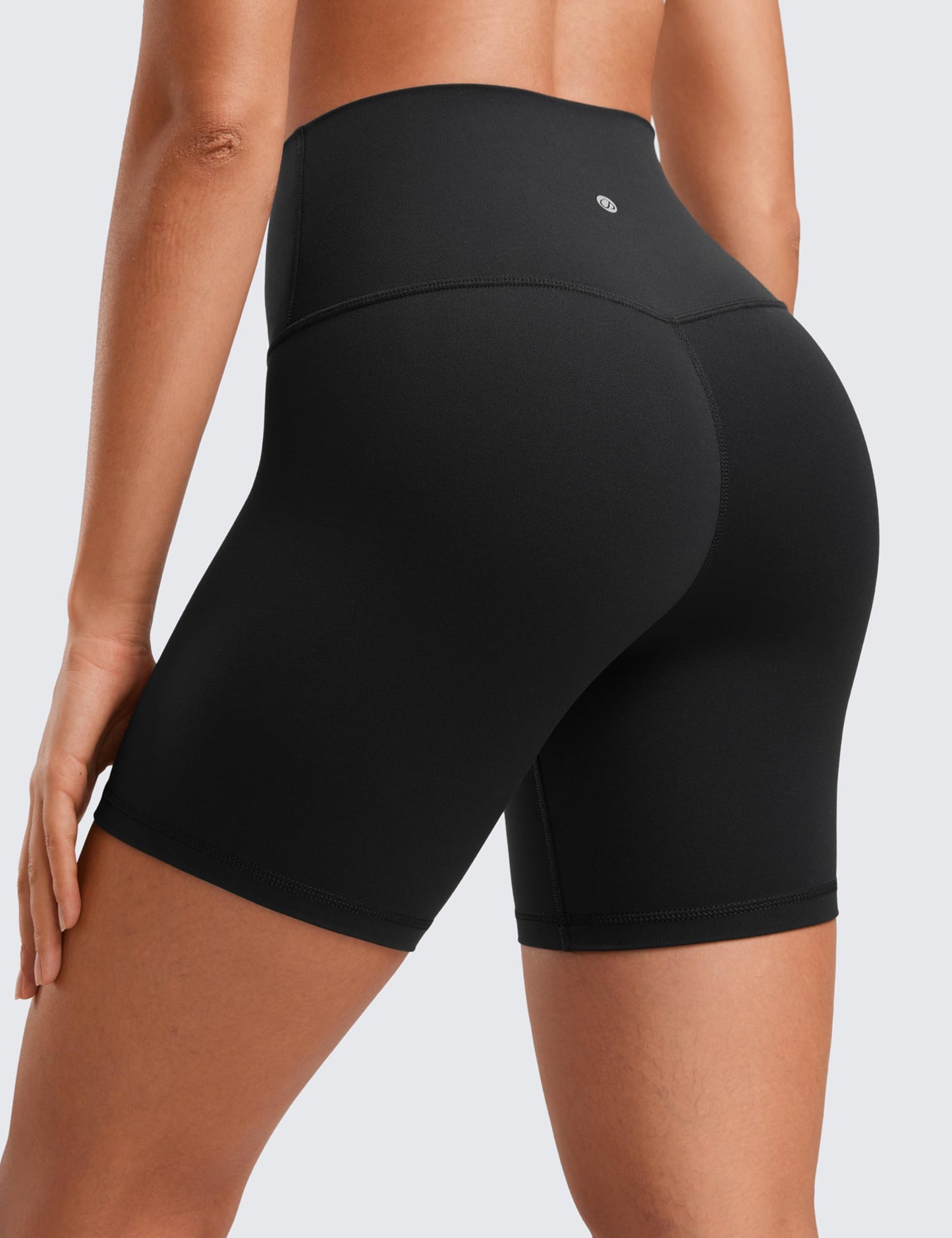 CRZ YOGA Womens ButterLuxe Biker Shorts 6 Inches - High Waisted Workout Running Volleyball Spandex Yoga Black Medium