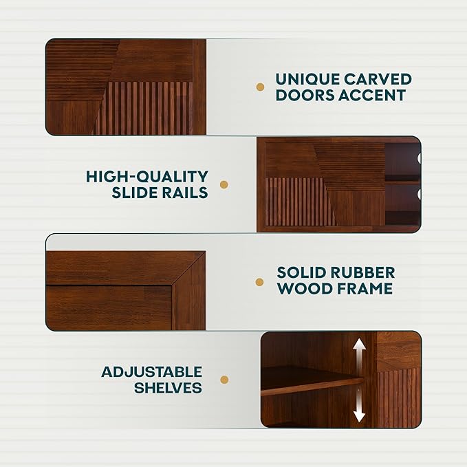 Trapeze TV Stand for Living Room – Wooden Media Console