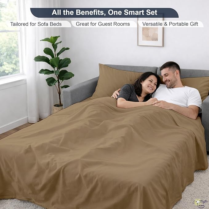 Cottington Lane Sleeper Sofa Sheets Full Size, 4 Piece Premium Quality 100%