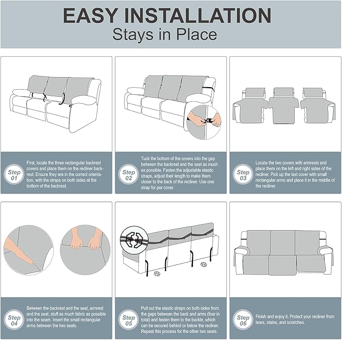 Genina Waterproof Reclining Couch Cover