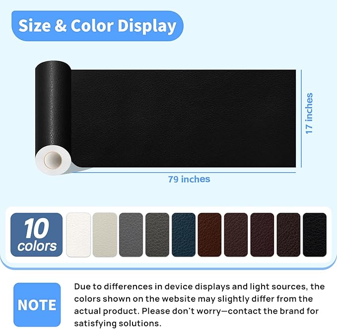 Kangshoon Leather Repair Patches, 17X79 Inch Self-Adhesive Leather Repair Tape