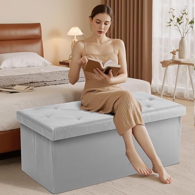 Sweetcrispy 43 Inches Folding Ottoman