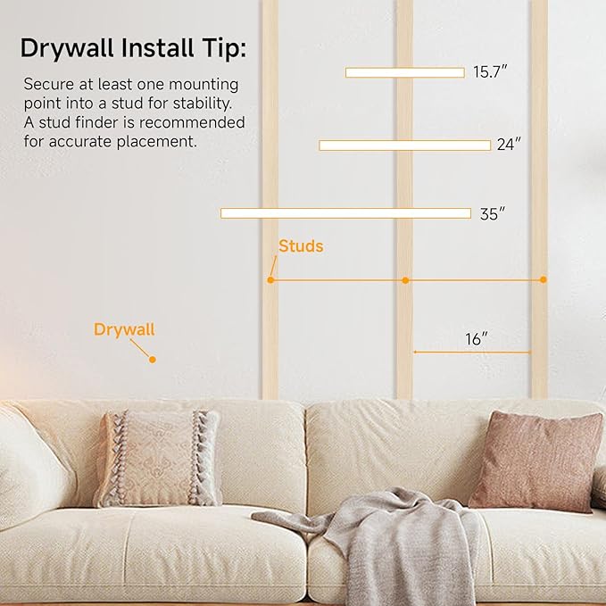 Oak Floating Shelves Set of 2，35.43in Wall Mounted Display Ledge Shelves