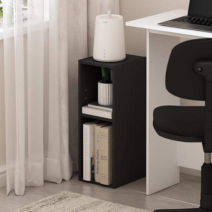 Furinno Fulda Book Shelf, 2-Tier Narrow Bookshelf, Bookcase