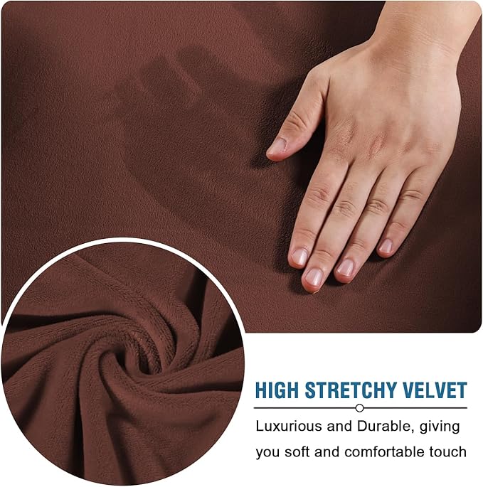 H.VERSAILTEX Modern Velvet Plush 4 Piece High Stretch Sofa Slipcover Furniture