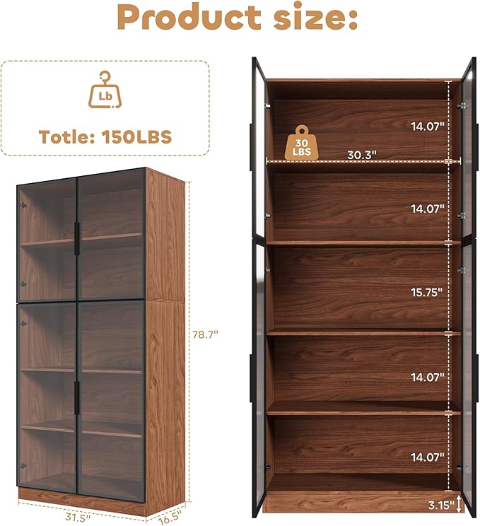 Mekminop Modern Display Storage Cabinet