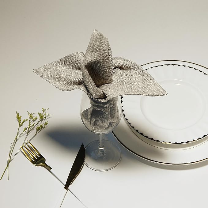 BALCONY & FALCON Cloth Napkins Set of 12 Washable Linen Napkins Absorbent
