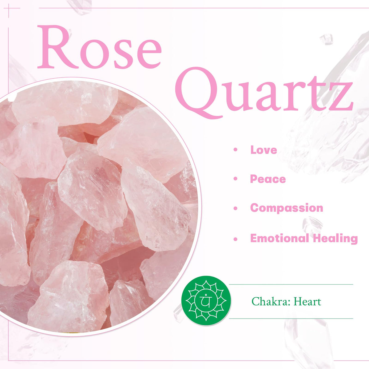 mookaitedecor Rose Quartz Crystal Pyramid Stone with Engraved Chakra Symbol, Healing Crystals Energy Generator for Reiki Meditation Divination Decoration