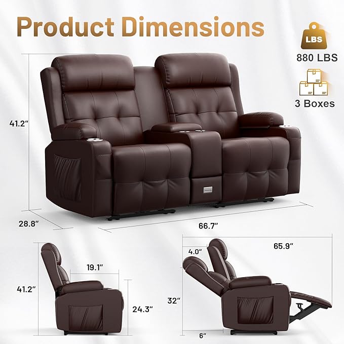 Recliner Sofa Set, RV Wall Hugger Recliners
