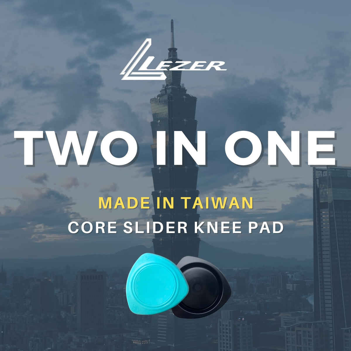 LEZER 2 IN 1 Yoga Knee Pad Slider, Core Gliding Disc, Extra Thick Yoga Mat, Cushion, Wrist Support, Exercise, Home Gym Workout Equipment, Honeycomb Structure, Set of 2