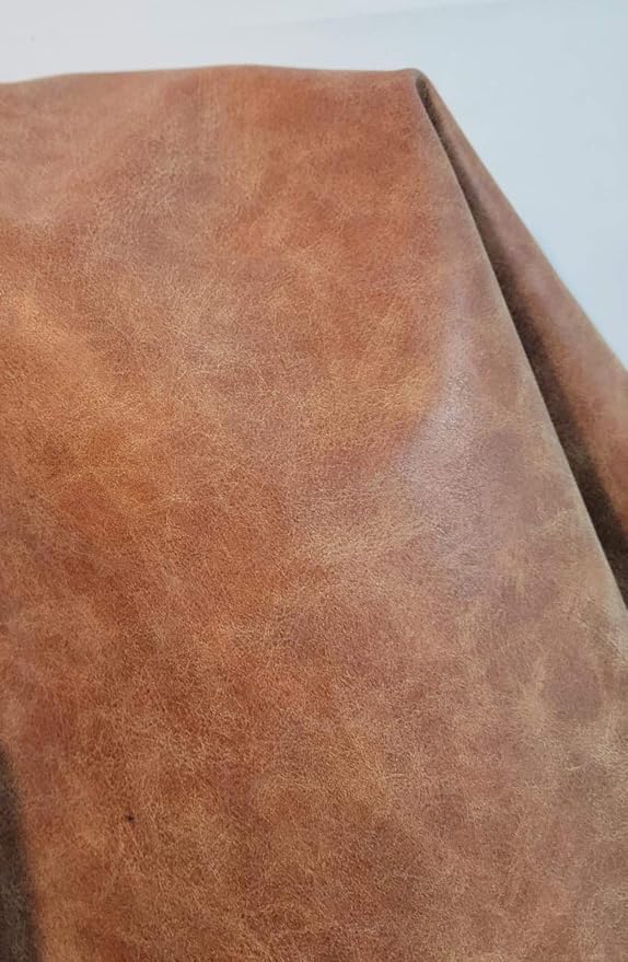 NAT Leathers | Soft Faux Leather Upholstery Fabric by The Yard | Synthetic PU