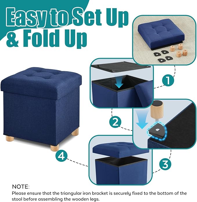 BRIAN & DANY Ottoman with Storage, Square Storage Ottoman