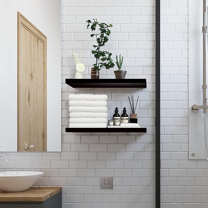 SAUMONIERES 24 Inch Floating Wall Shelves