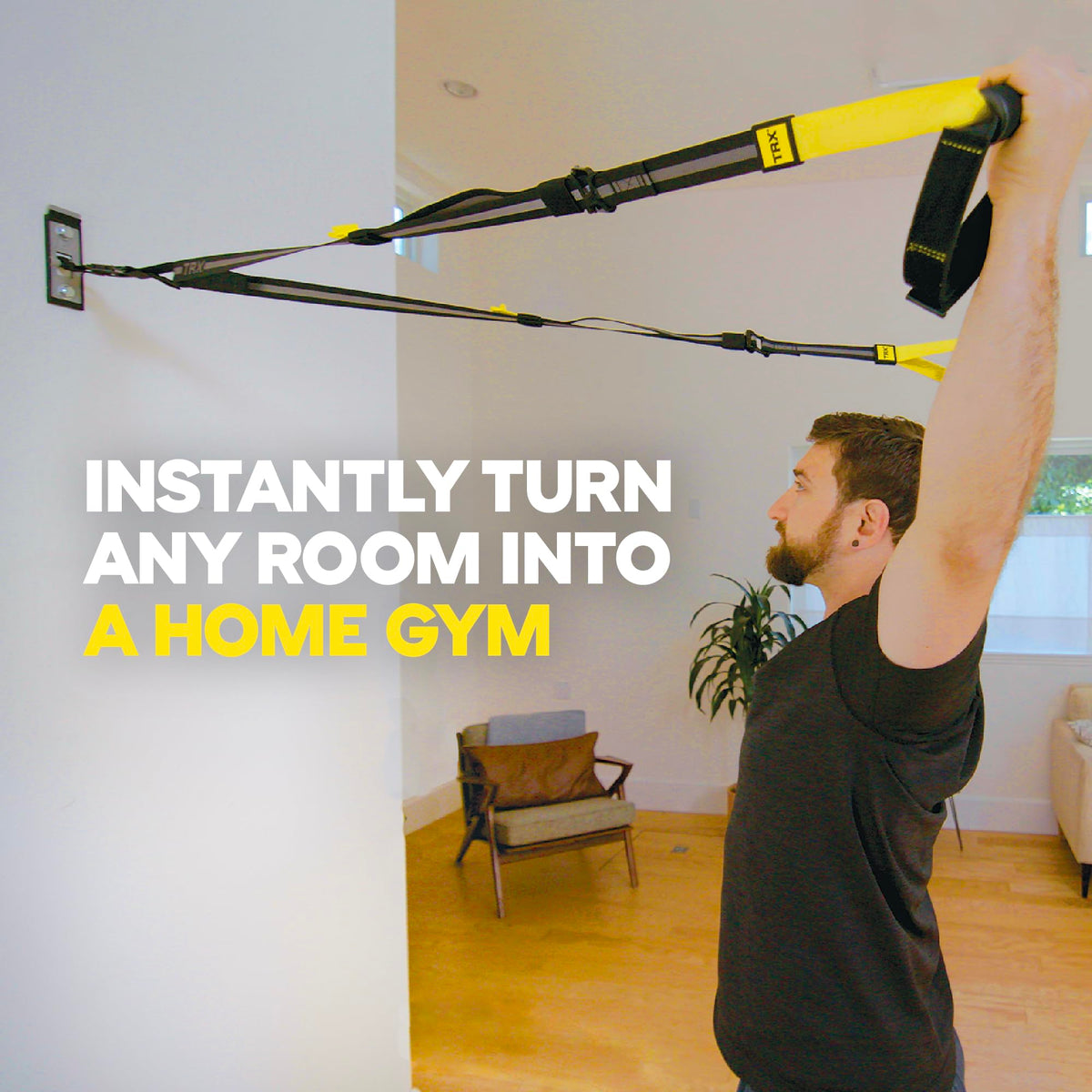 TRX Training Invizi-Mount Wall Anchor Mount Suspension Trainers, 2-in-1 Suspension Training Strap Hanger for Any Room, Holds up to 350 lbs.