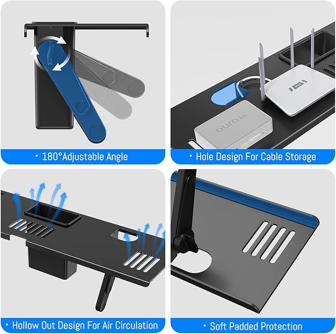 CABTE Adjustable Steel TV Top Shelf, Floating TV Stand, Universal Monitor Shelf