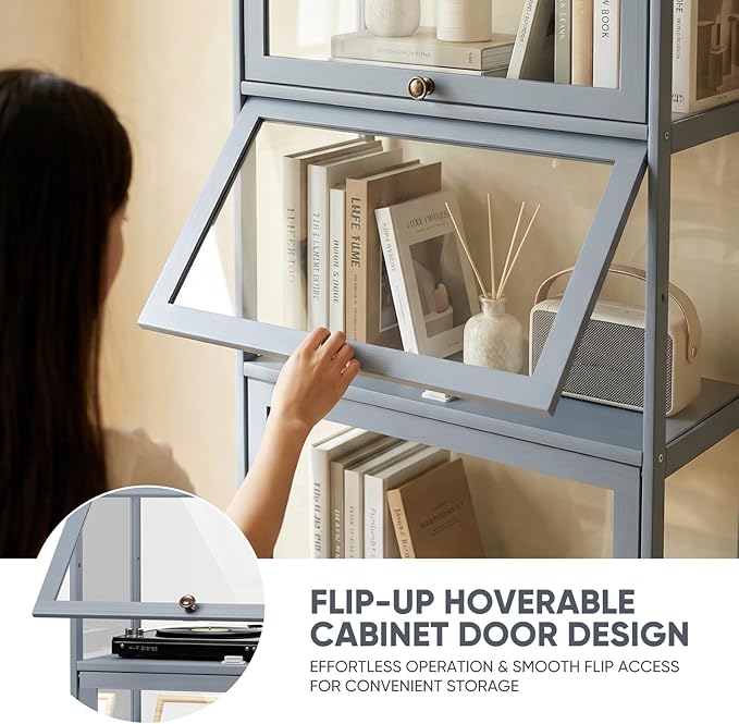 5-Tier Clear Display Cabinet