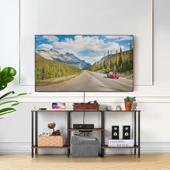OYEAL Small TV Stand for Bedroom up to 50 inch Farmhouse TV Media Entertainment