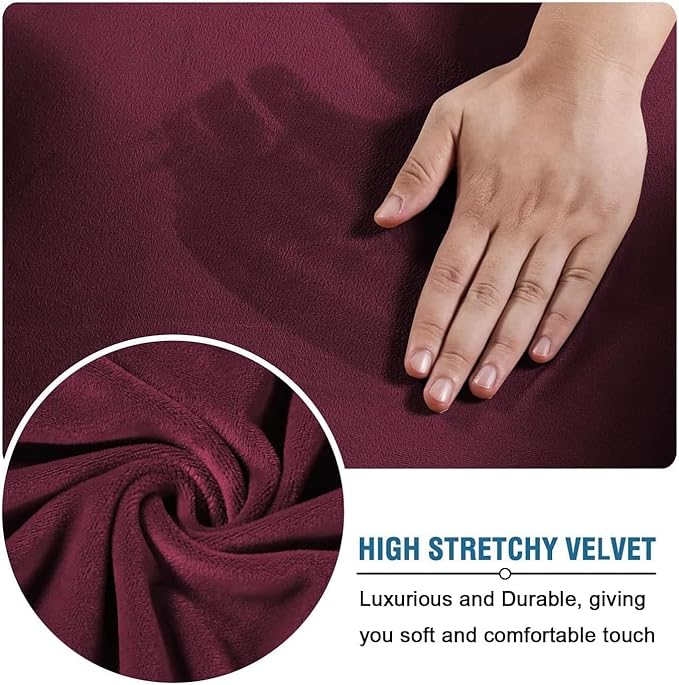 H.VERSAILTEX High Stretch Sofa Slipcover 4 Piece Cover Velvet Furniture