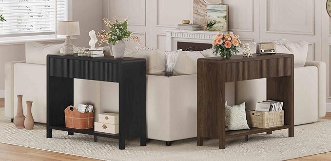 FATORRI Console Entryway Table, Narrow Wooden Sofa Table