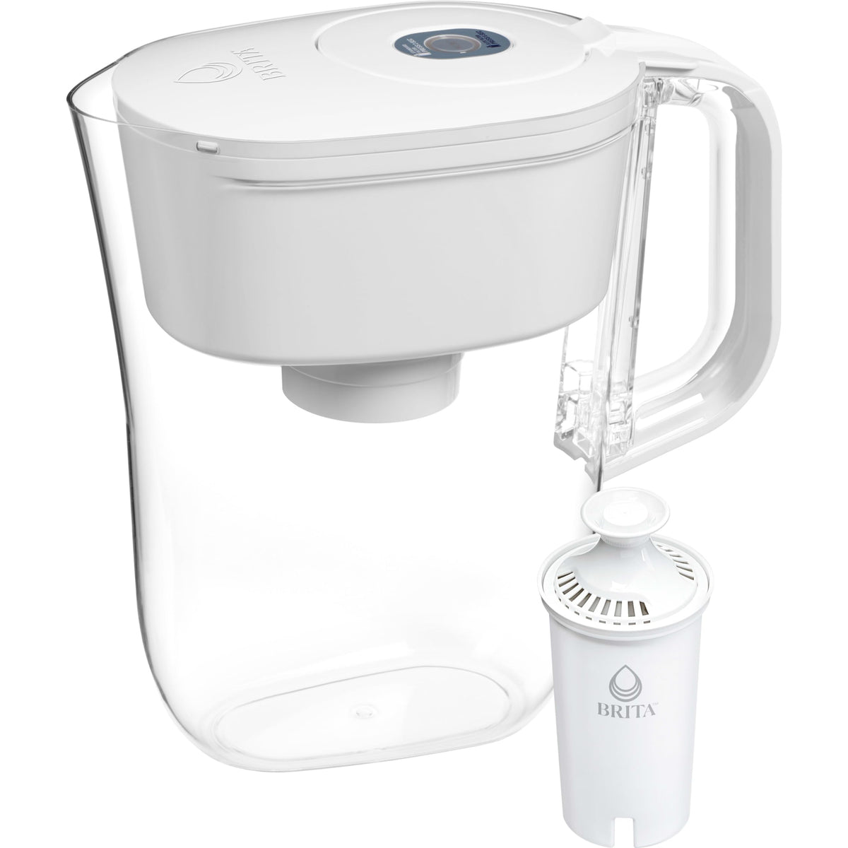Brita Small 6 Cup Denali Water Filter Pitcher with 1 Brita Standard Filter, Made Without BPA, Bright White
