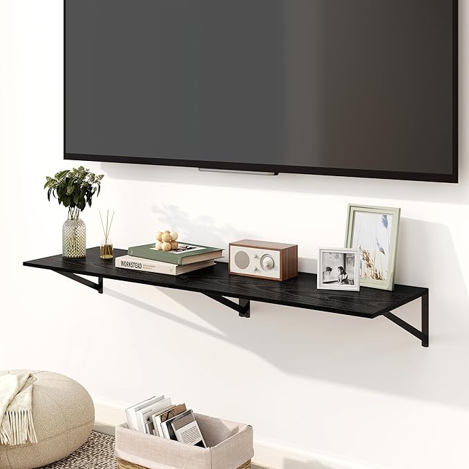 Fun Memories Floating Shelves for Wall, 12 Inch Deep Floating Shelves Set of 2