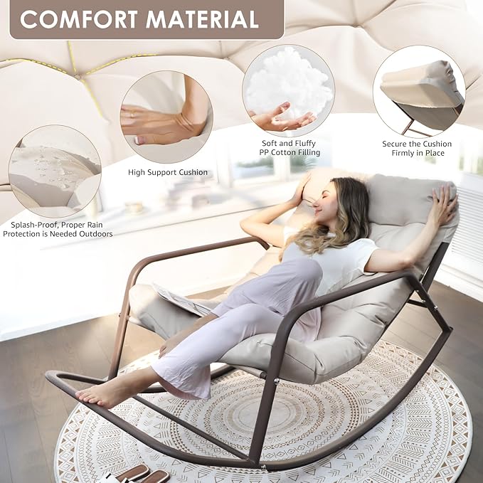 RADIATA Rocking Lounge Chair, Indoor Outdoor Reclining Lounger