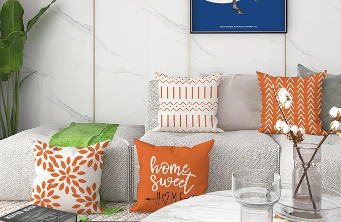 YCOLL Fall Pillow Covers 22x22 Set of 4, Modern Sofa Throw Pillow Cover