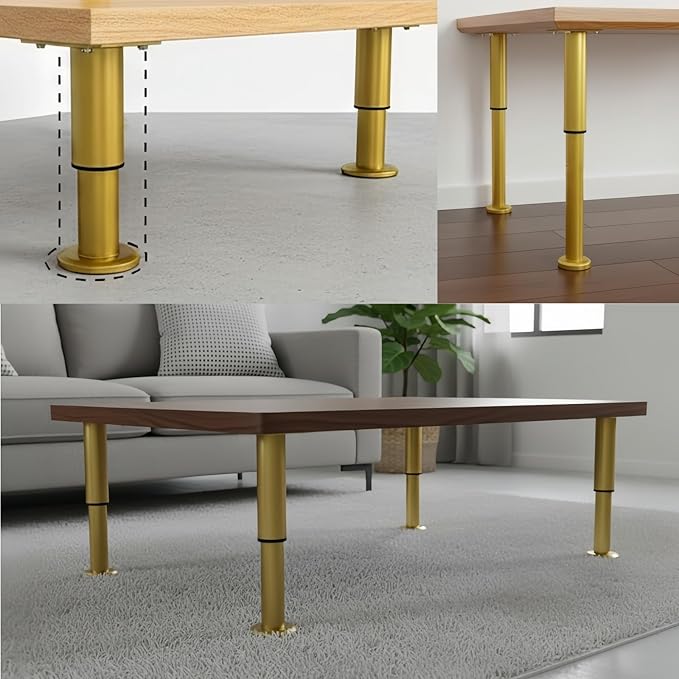 4PCS Adjustable 7.08-12.2 Inch Metal Furniture Legs Brass Furniture Replacement