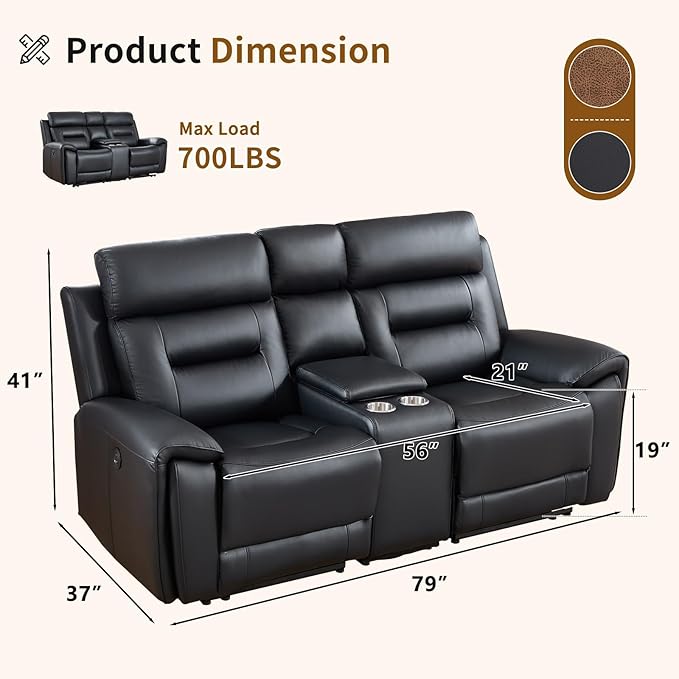 ANJ Power Reclining Loveseat Sofa