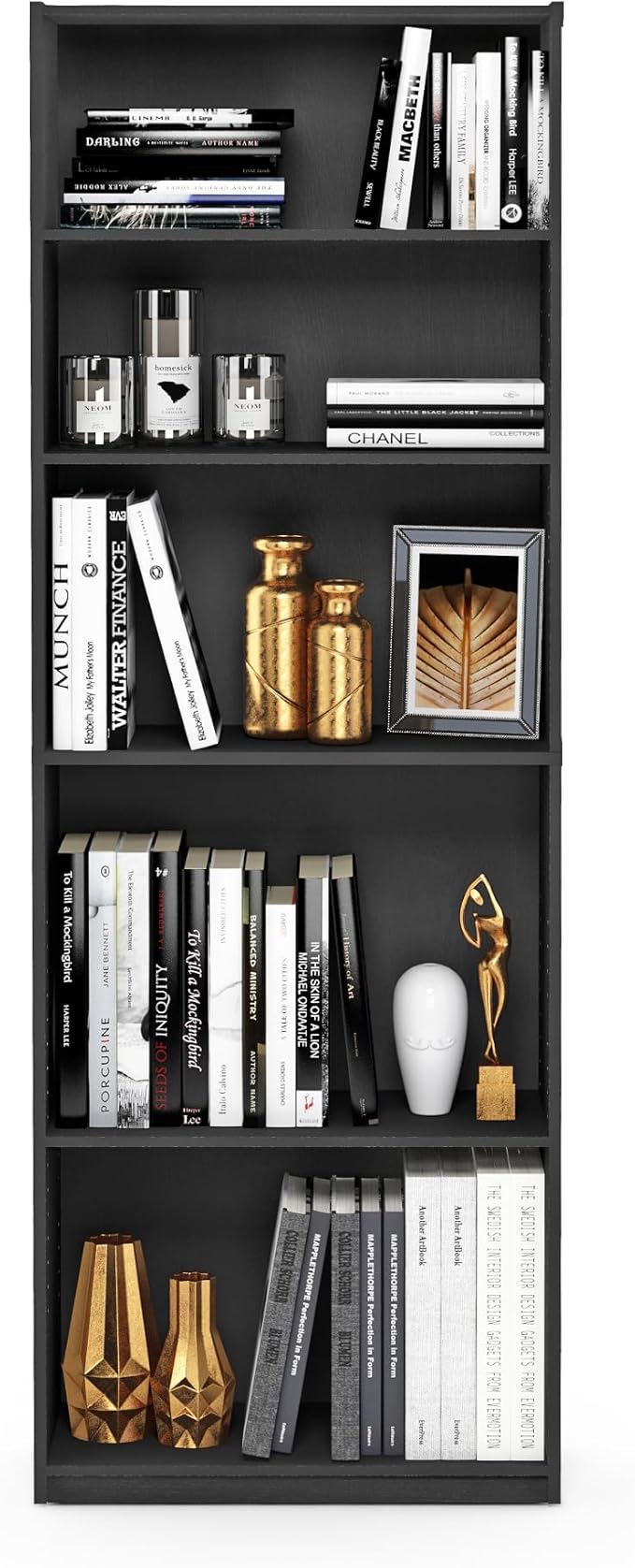Furinno Jaya Book Shelf, 5-Tier Bookshelf, Bookcase