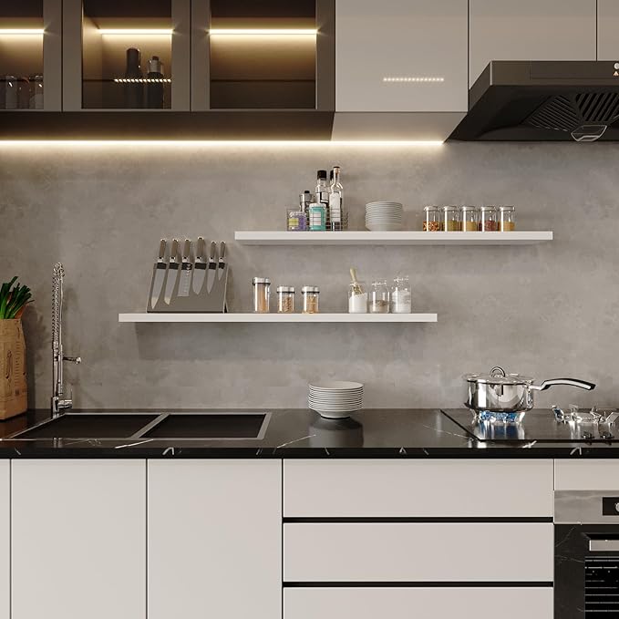SAUMONIERES 48 Inch Floating Wall Shelves