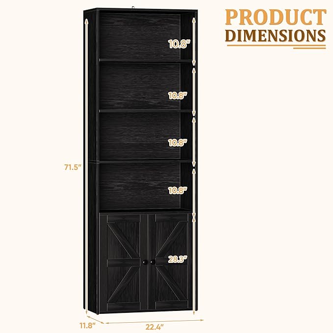 Furniwell Industrial Bookshelf and Bookcases