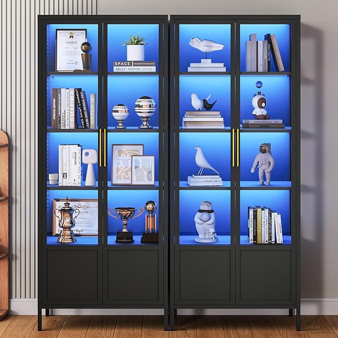 5-Tier Glass Display Cabinet