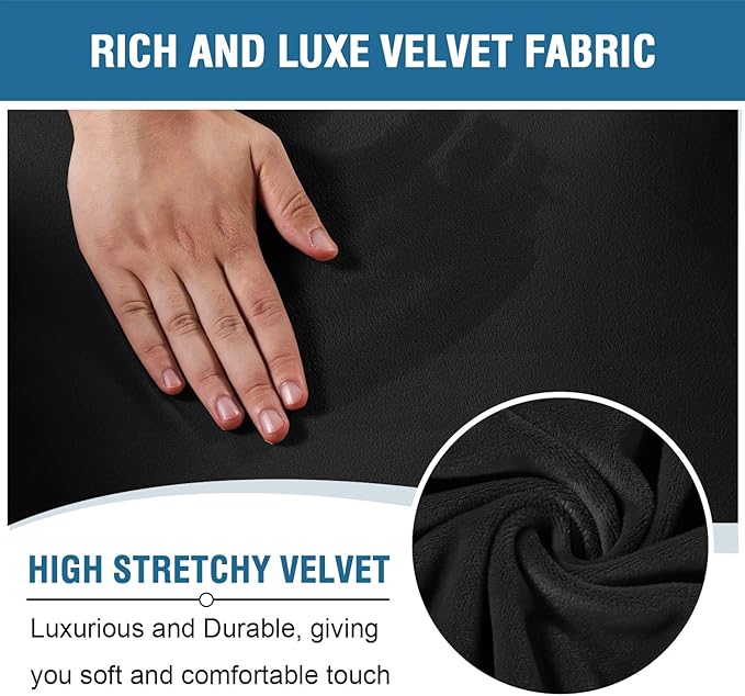 H.VERSAILTEX Velvet Stretch Recliner Couch Covers 4-Pieces Style Recliner Chair