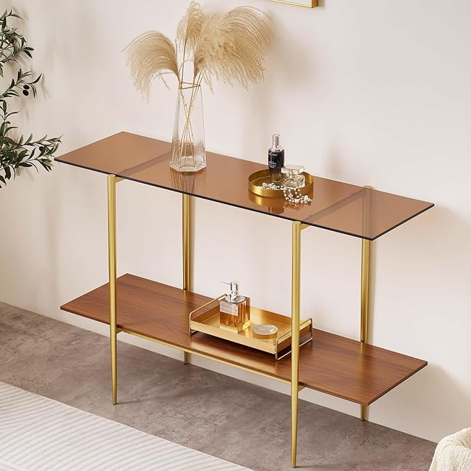 LumFurn Extra Large Glass Console Table