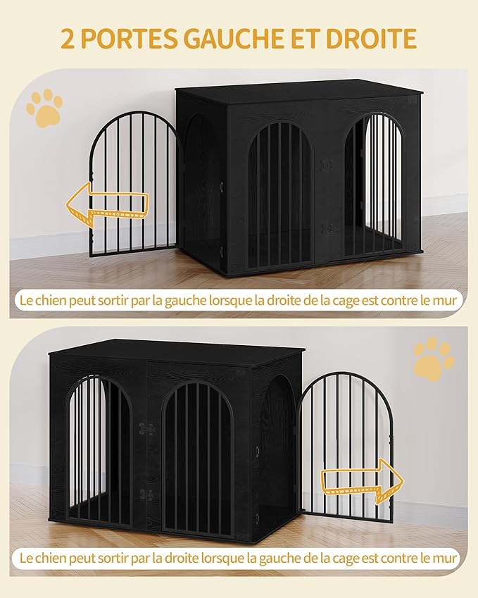 Hzuaneri 44.1" Wooden Dog Crate Furniture, Indoor Dog Kennel Dogs Cage