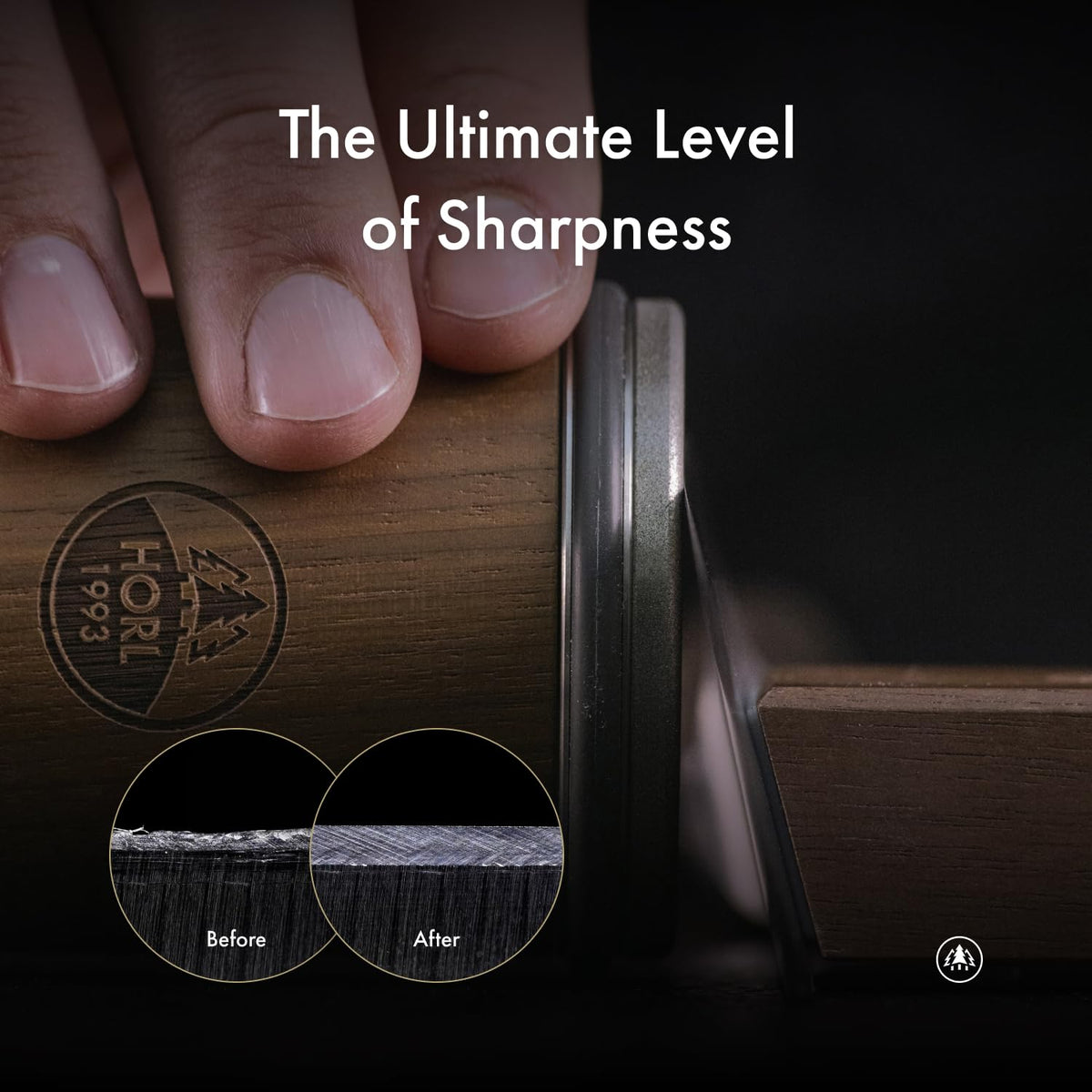 HORL 2 Walnut Rolling Knife Sharpener - Kitchen Knife Sharpener for Razor Sharp Edges - Diamond & Ceramic Knife Sharpening Kit - Professional Rolling Sharpener with 15° & 20° Angles - Made in Germany