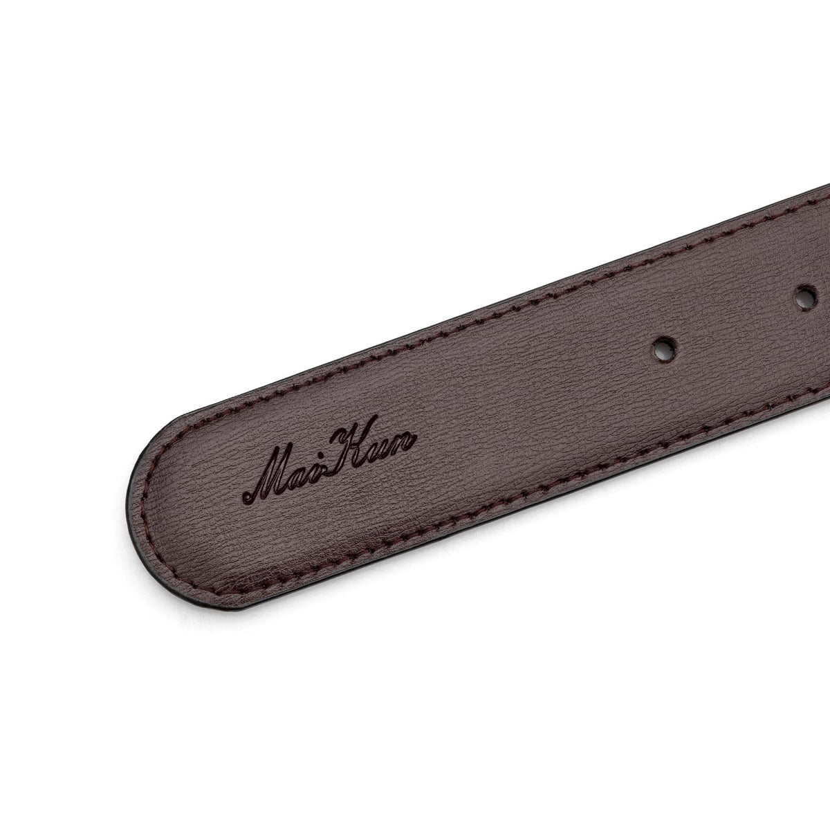 maikun Mens Black Leather Belt, Casual Dress Belts For Men, Classic Design, Black Buckle Length 41''