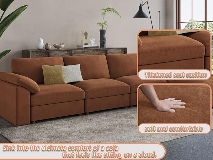 EASE MOOSE Large Sectional Modular Sofa，Large L Shape Sectional Couch Wide Deep