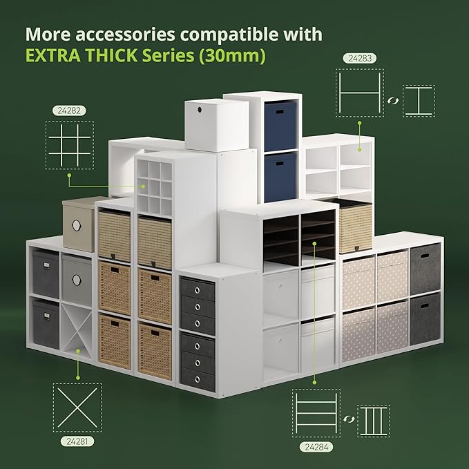 Furinno Cubicle Book Shelf, 5-Cube Bookshelf, Extra Thick Horizontally &