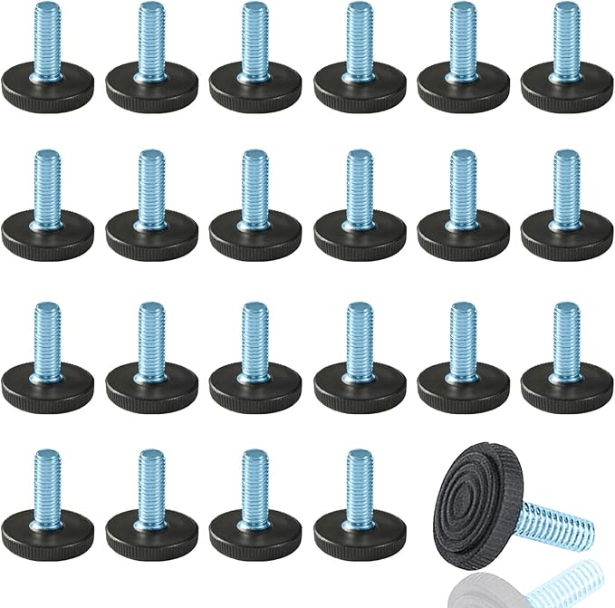 WAFJAMF 24 PCS M8 Thread Adjustable Furniture Levelers Screw in Threaded