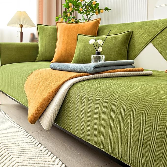 Funny Fuzzy Couch Cover, Chenille Couch Furniture Protector, Funny Fuzzy Couch
