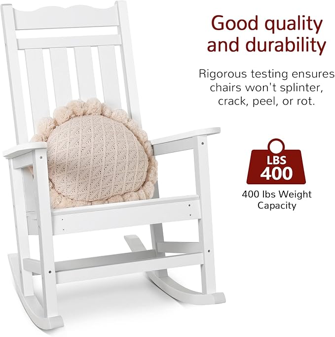 Stoog Outdoor Rocking Chairs Set of 4, All-Weather Resistant Porch Rocker