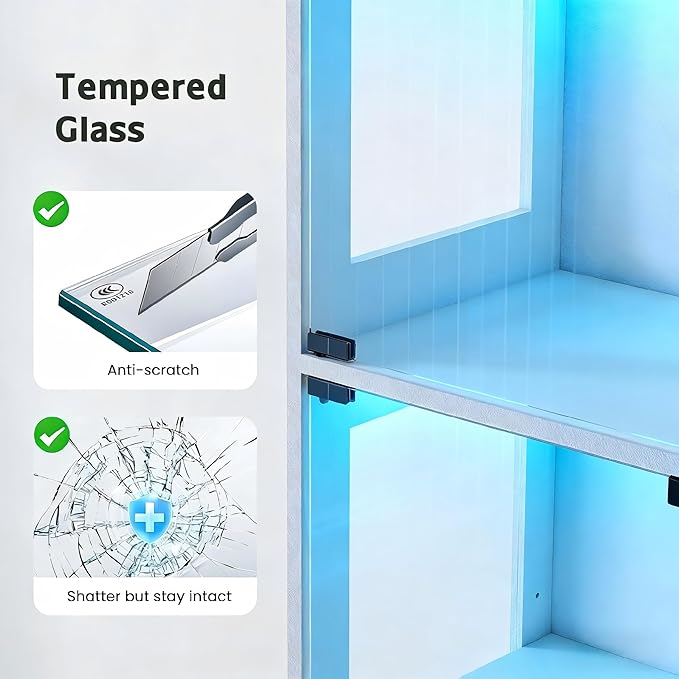 Lamtor Display Cabinet with Glass Doors