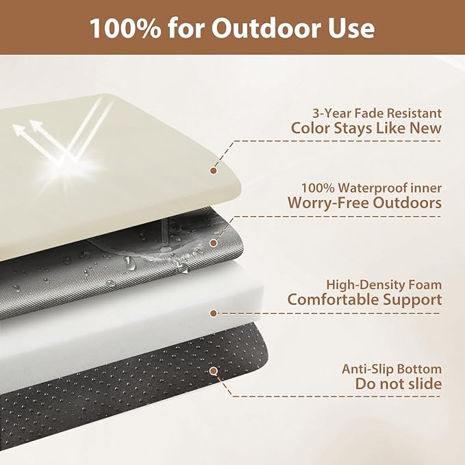 Waterproof Rocking Chair Cushions Outdoor & Indoor, Wooden Rocking Chair Pads
