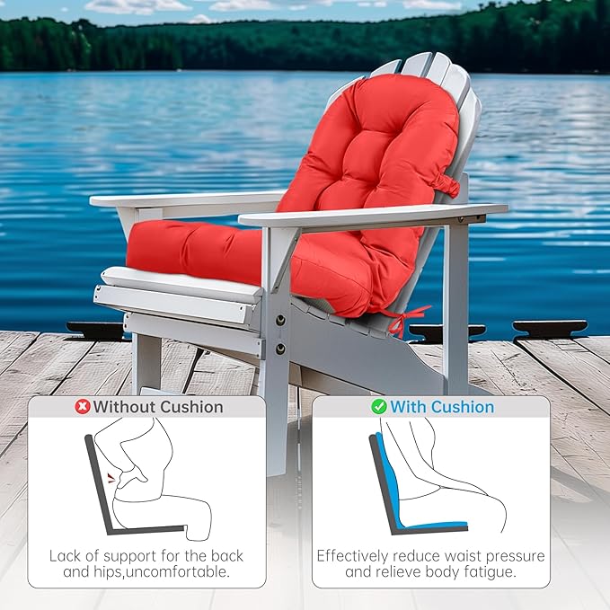 Adirondack Chair Cushion Tufted Waterproof Outdoor Rocking Chair Cushions