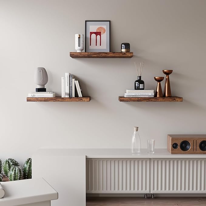 Upassion Floating Shelves for Wall Set of 3, Home Decor, Frame Display Wall