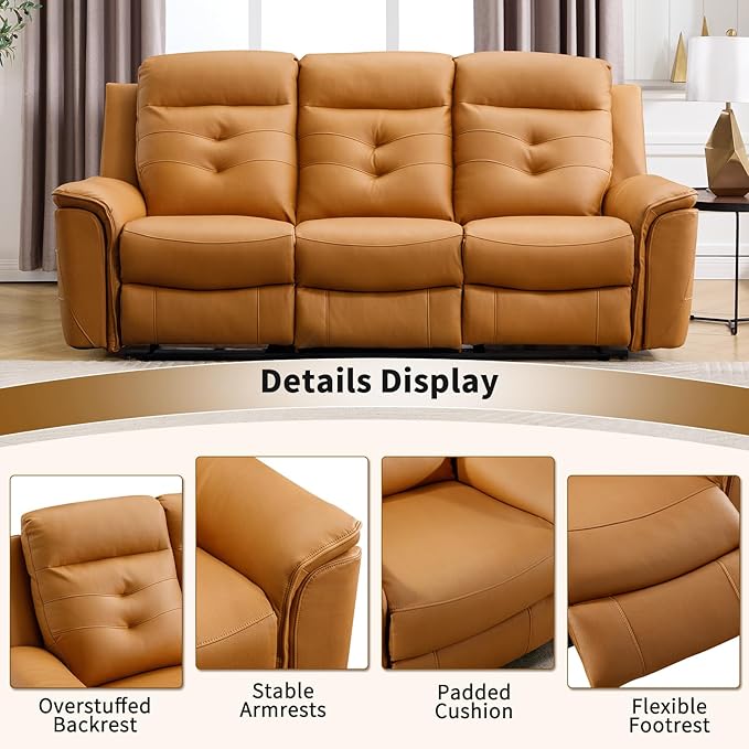 ANJ 2-Piece PU Leather Recliner Sofa Set
