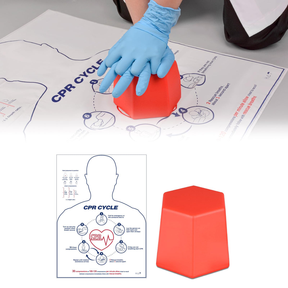 SimCoach CPR Training Model, Hands-only CPR Training Aid Kit, CPR Compression First Aid Training Tool for Nursing Students